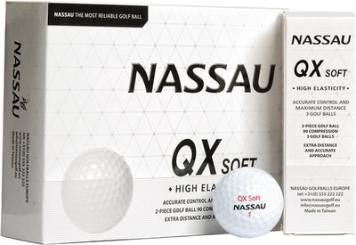 Nassau QX Soft - balles de golf vierges - Blanc