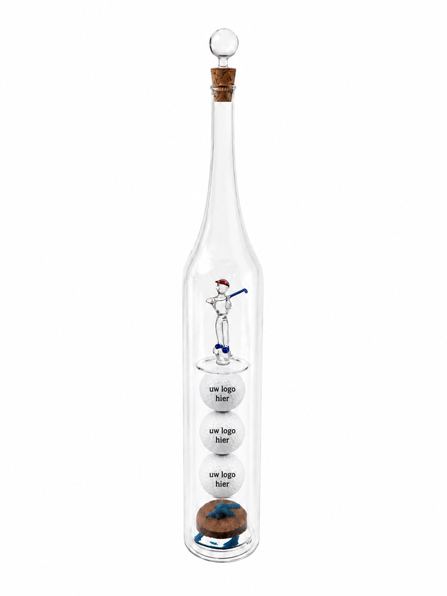 Glazen Olijfolie Fles met Golfdecoratie - Bedrukt