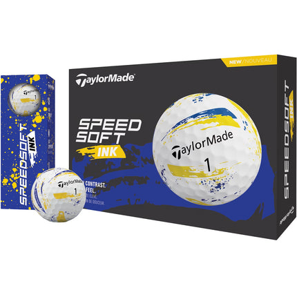 TaylorMade SpeedSoft Ink - golfballen onbedrukt - Geel